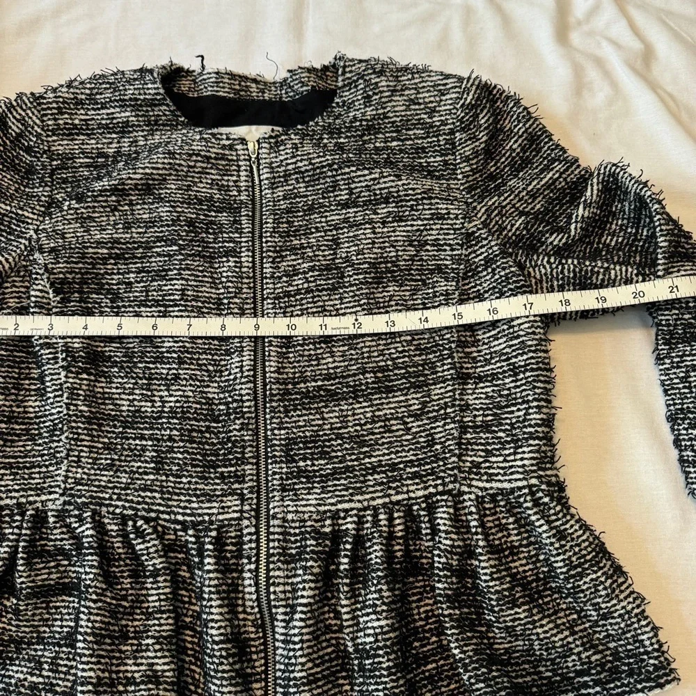 Rebecca Taylor 2 / XS Black Tweed Peplum Blazer Jacket ~ Business Casual